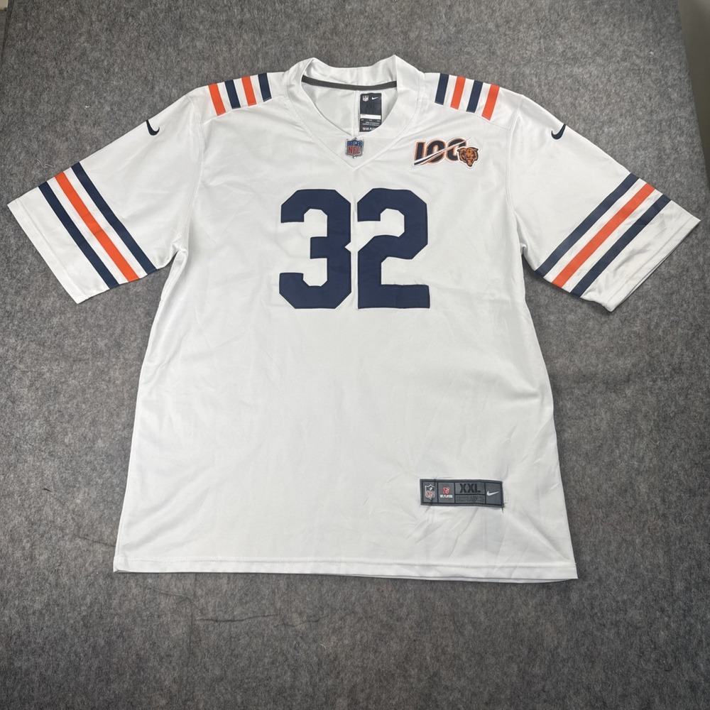 Chicago Bears David Montgomery #32 Nike Game Jersey  XXL White NFL 100 Patch